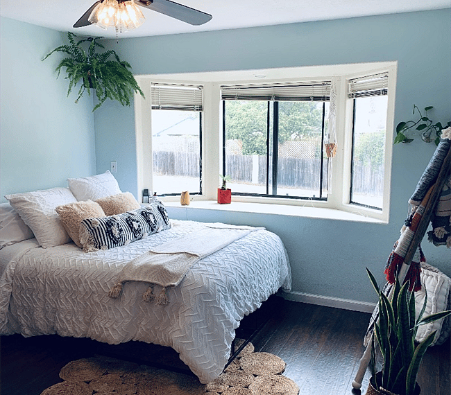 Guest bedroom with queen sized Sleep Number bed