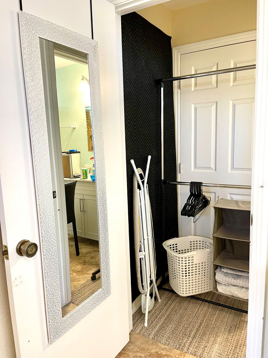 Closet storage with door