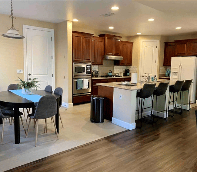 Open dining/kitchen area