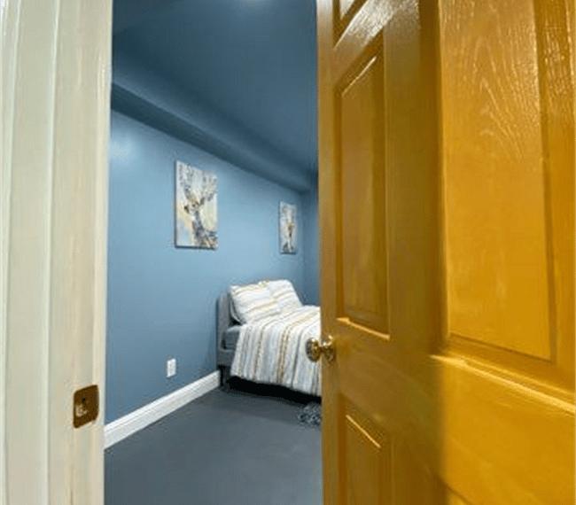 Orange door room