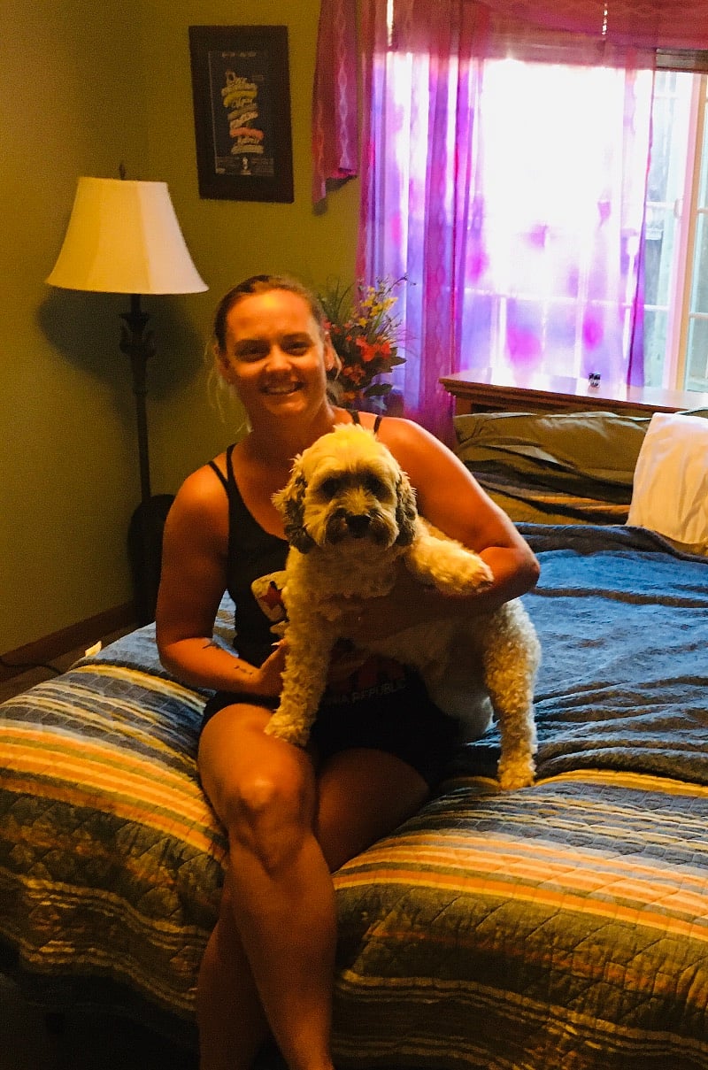 Tenant with her fur baby