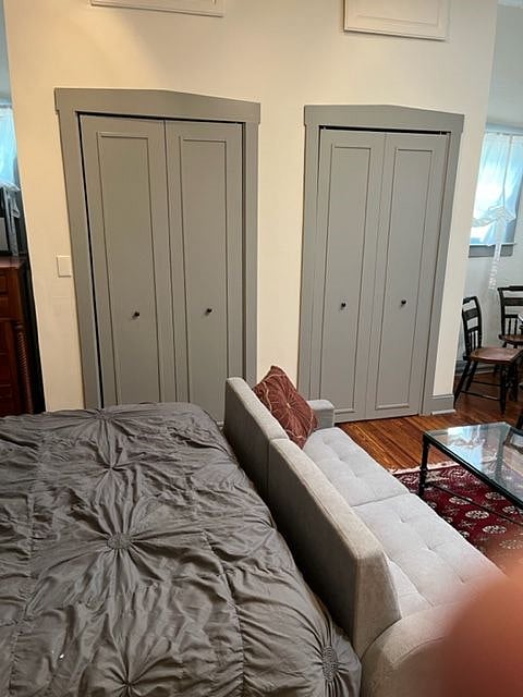 Two closets.