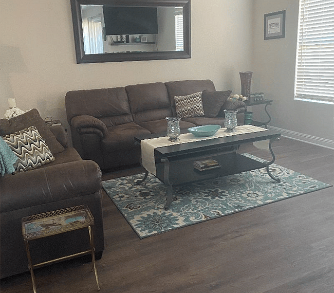 Pull out bed in sofa offering additional sleeping
