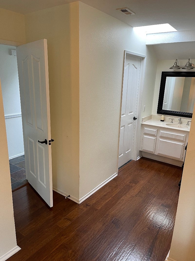 Master bedroom with extra vanity sink