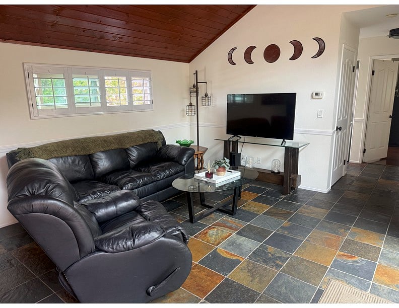 Real leather sofa and lazy boy chair