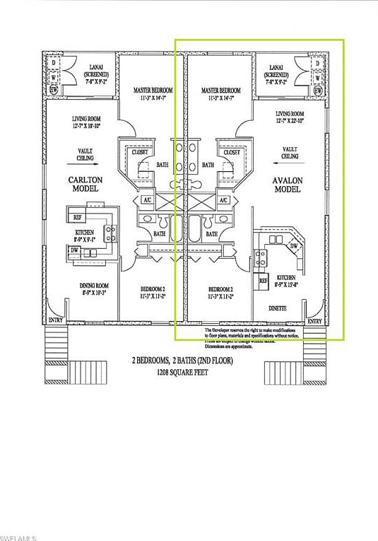 The layout of the condo is on the right with yellow/green borders. The condo only has four units in one building. We are on the top right unit #12 facing the building.
