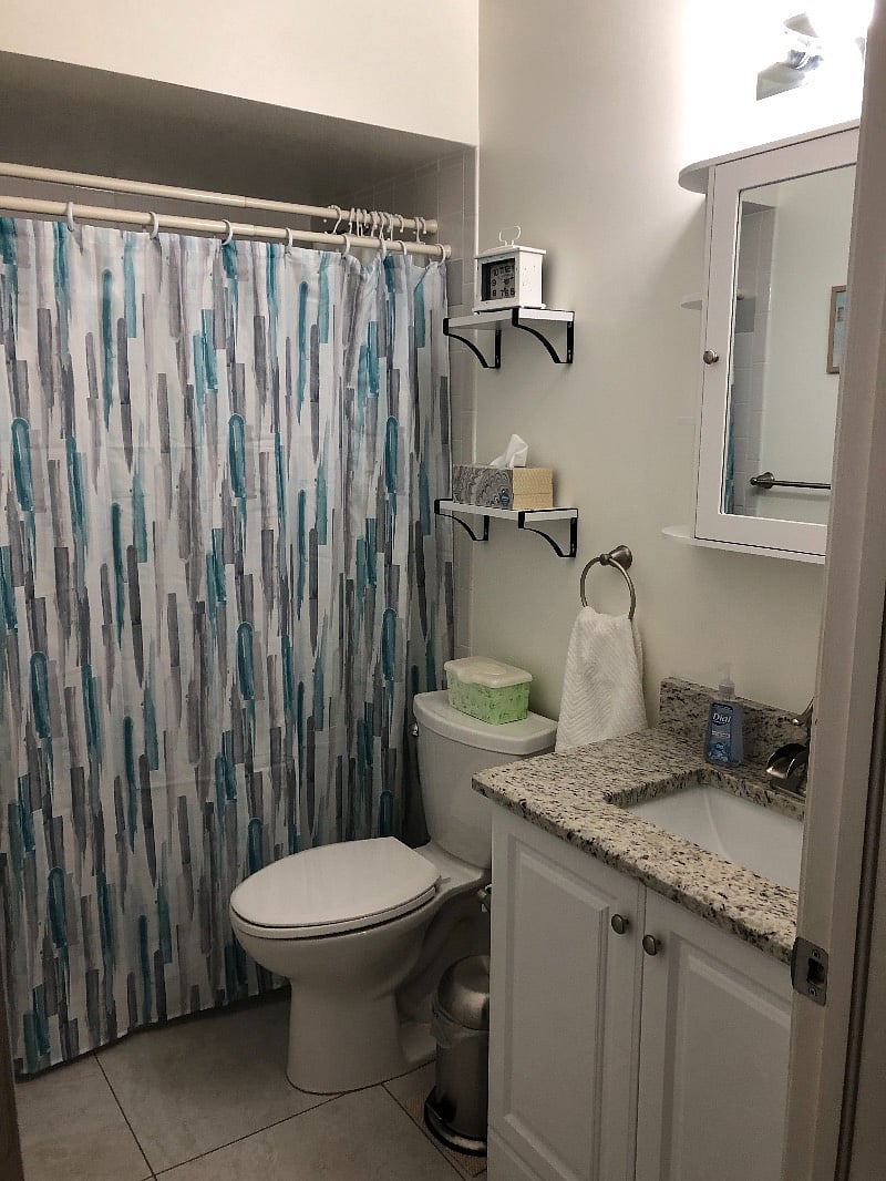Full bath with shower thats very close to your bedroom.
