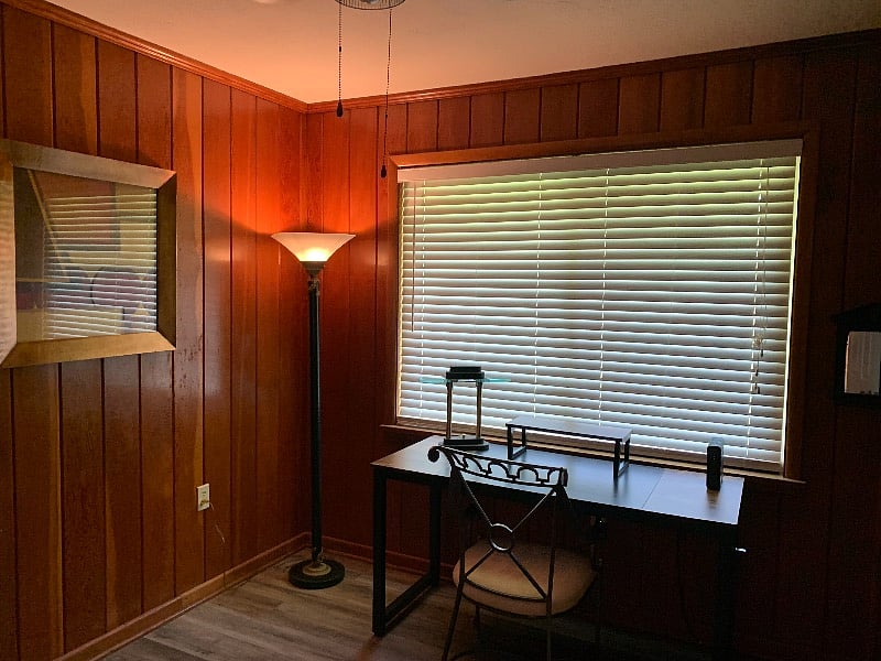 Office/Media Room. Has desk, sofa and a 48 inch television 