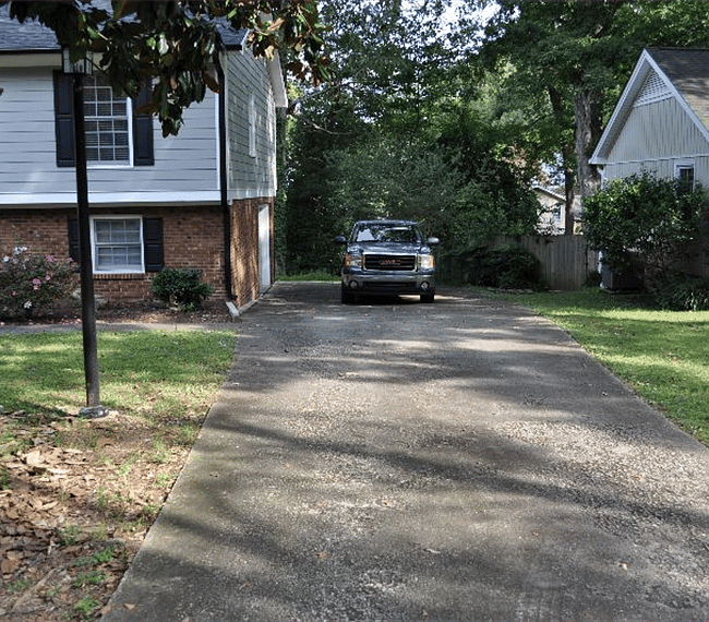 Double wide driveway for off street parking.