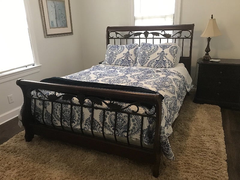 Queen temperpedic mattress in master bedroom. 