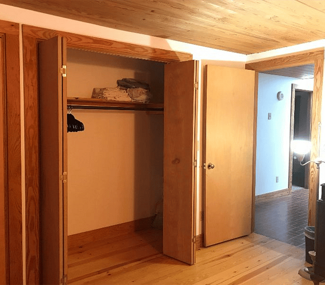 Your closet with lots of room for hanging clothes!