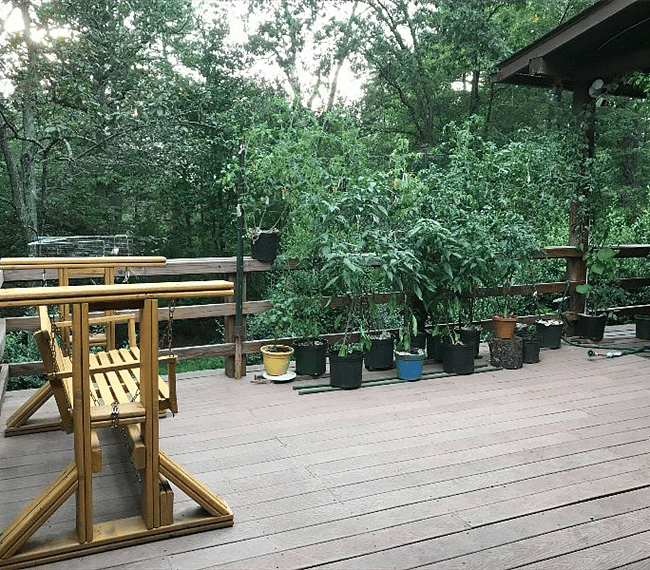 Your own quiet and peaceful back porch.