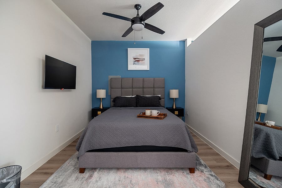 Comfortable Bedroom with Smart TV