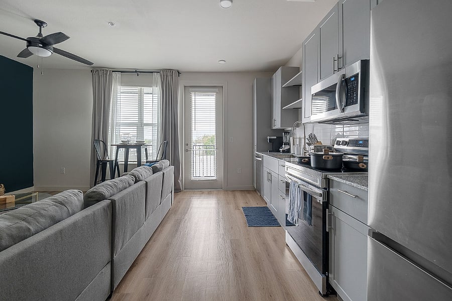 Open Living Room and Kitchen Layout