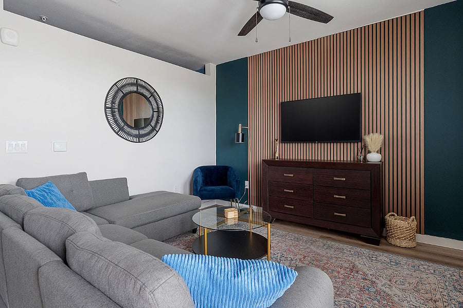 Entertainment Area with Mounted Smart TV