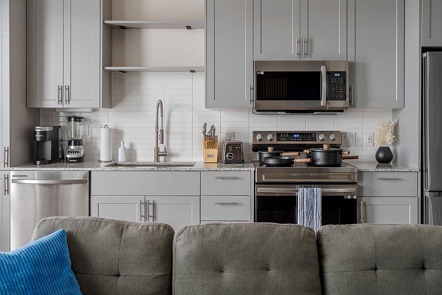 Sleek Kitchen with Stainless Steel Appliances