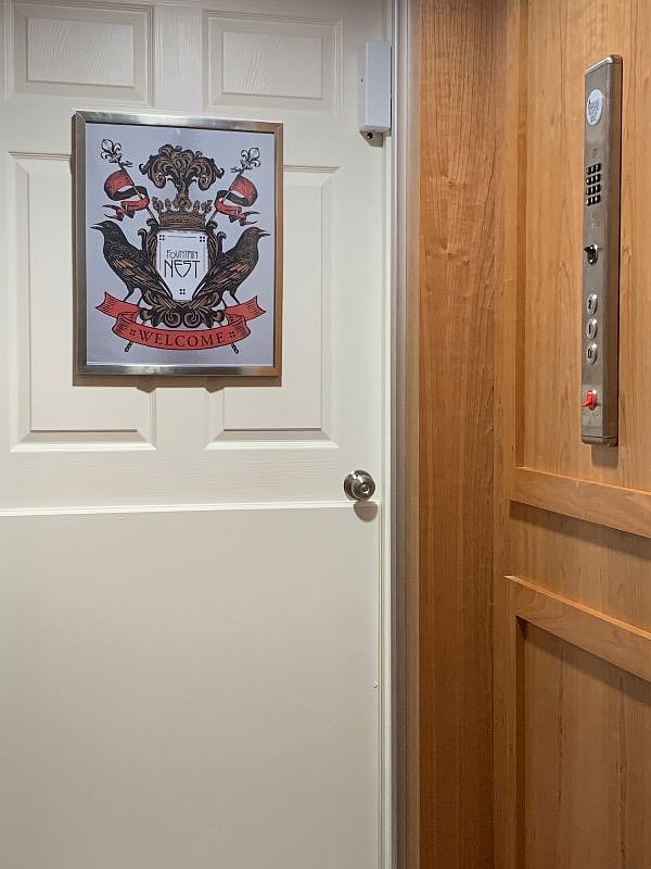 Interior of private elevator