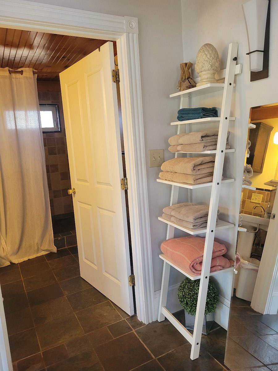 Looking into bathroom from main living area.