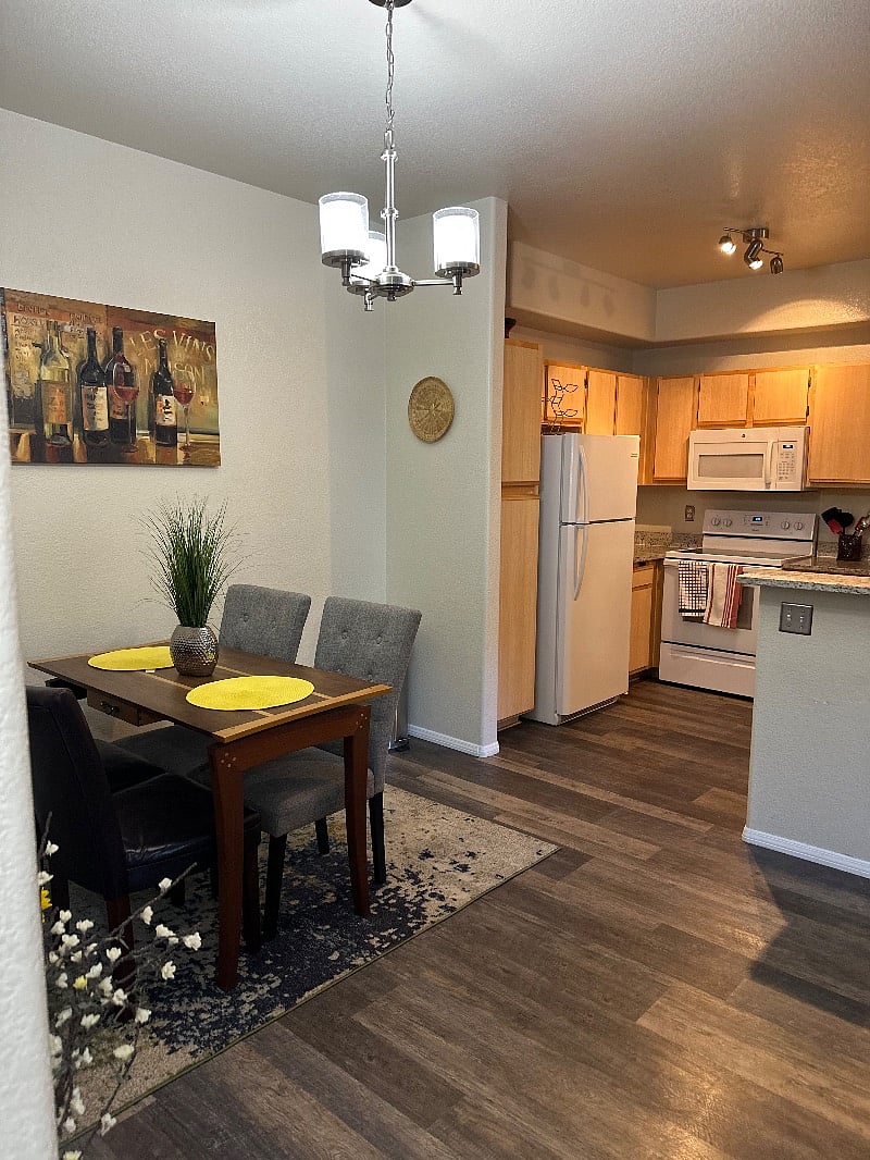 Dining area and kitchen