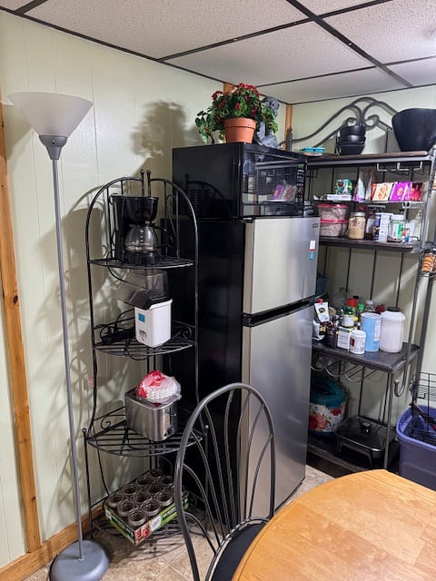 Corner rack by the fridge