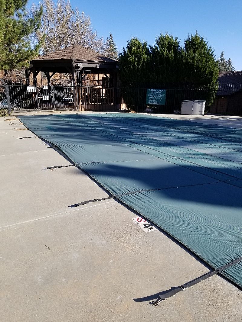 Pool area in summer