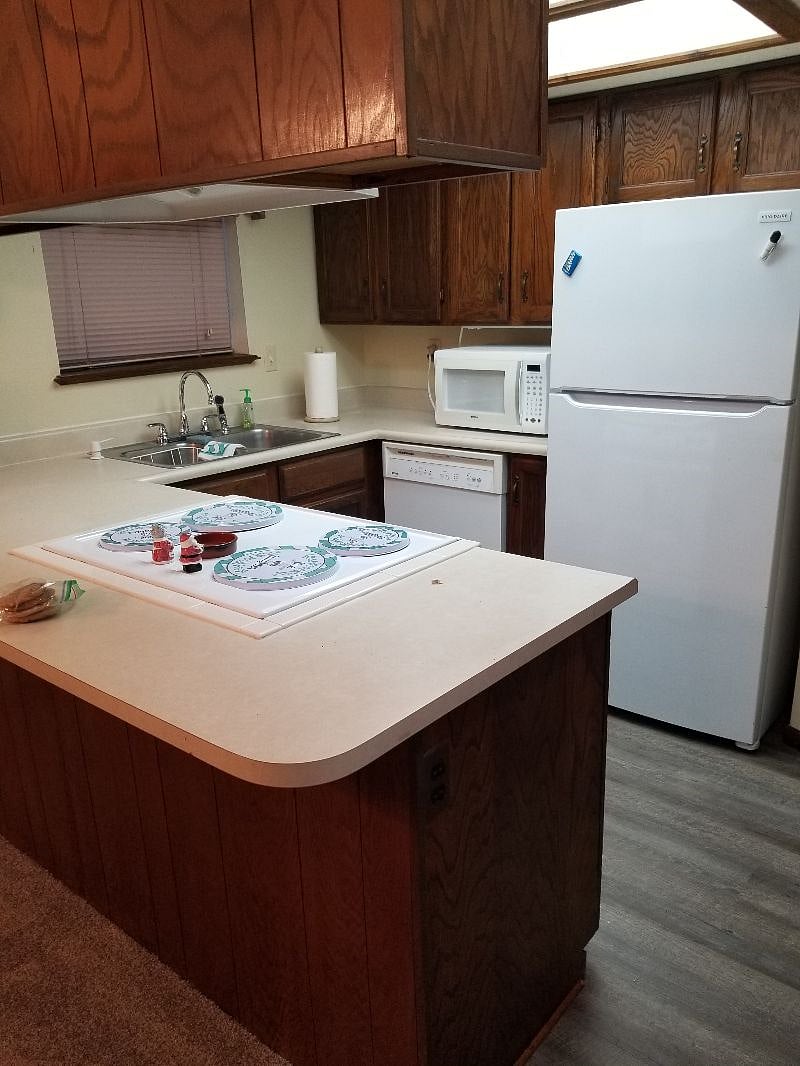 Kitchen with new fridge