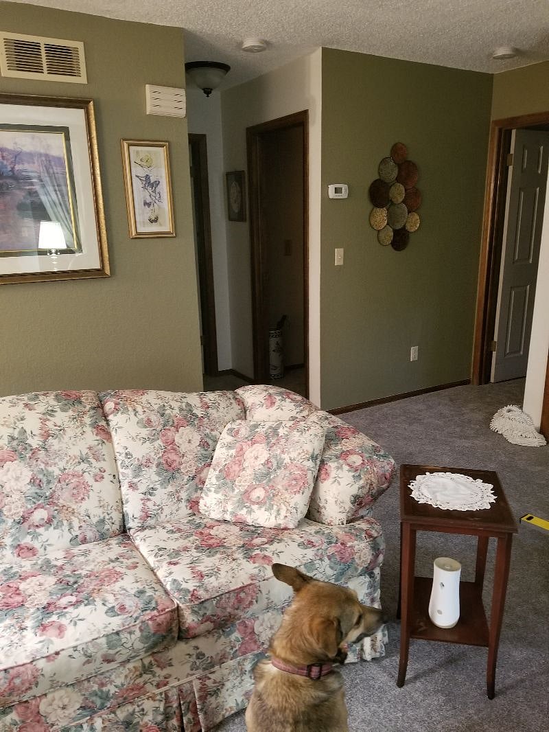 entrance to both bedrooms off Living room