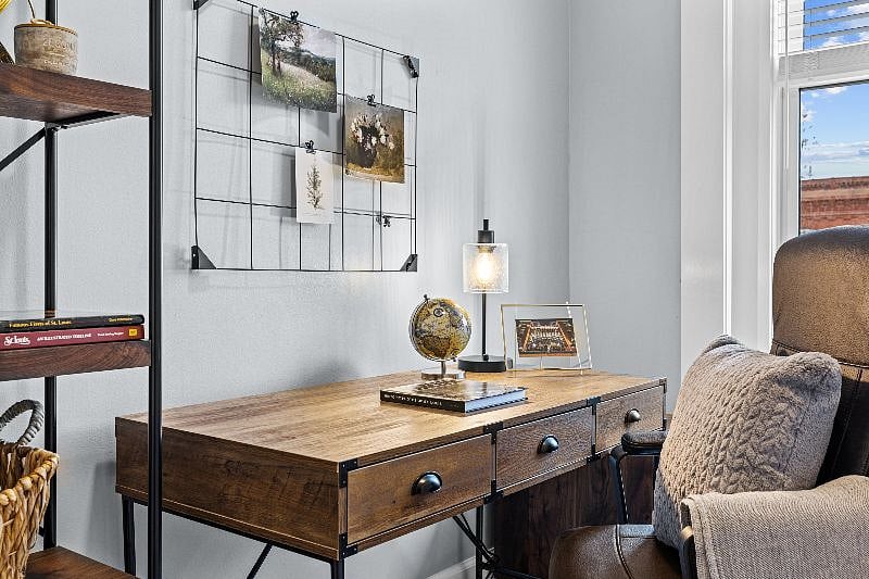 Two drawer cabinet on the other side of this desk