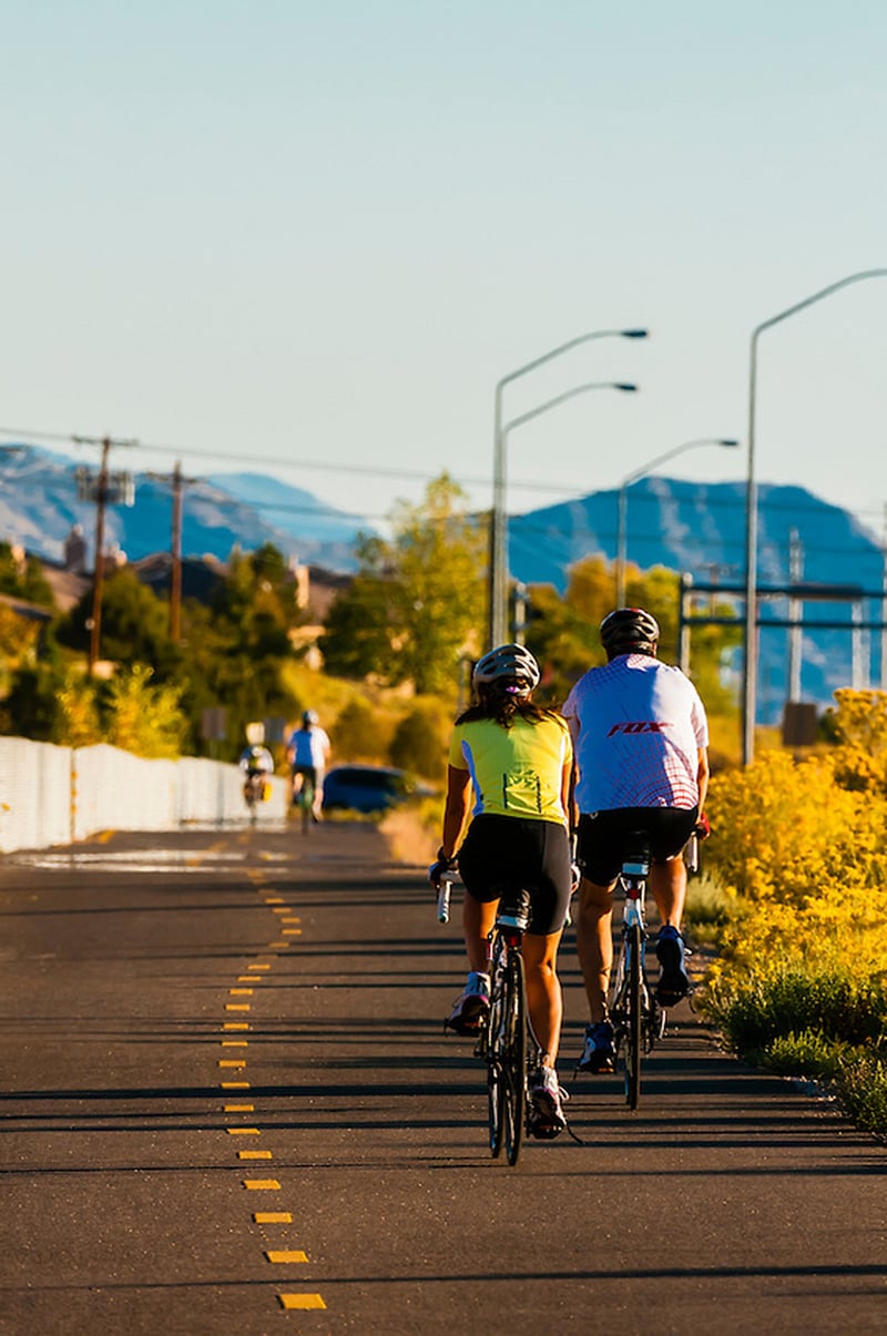Paved bike paths just a mile away