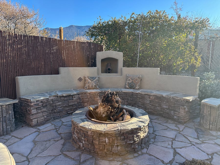 Large custom fire pit for entertaining