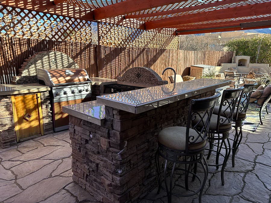 Custom outdoor kitchen and bar