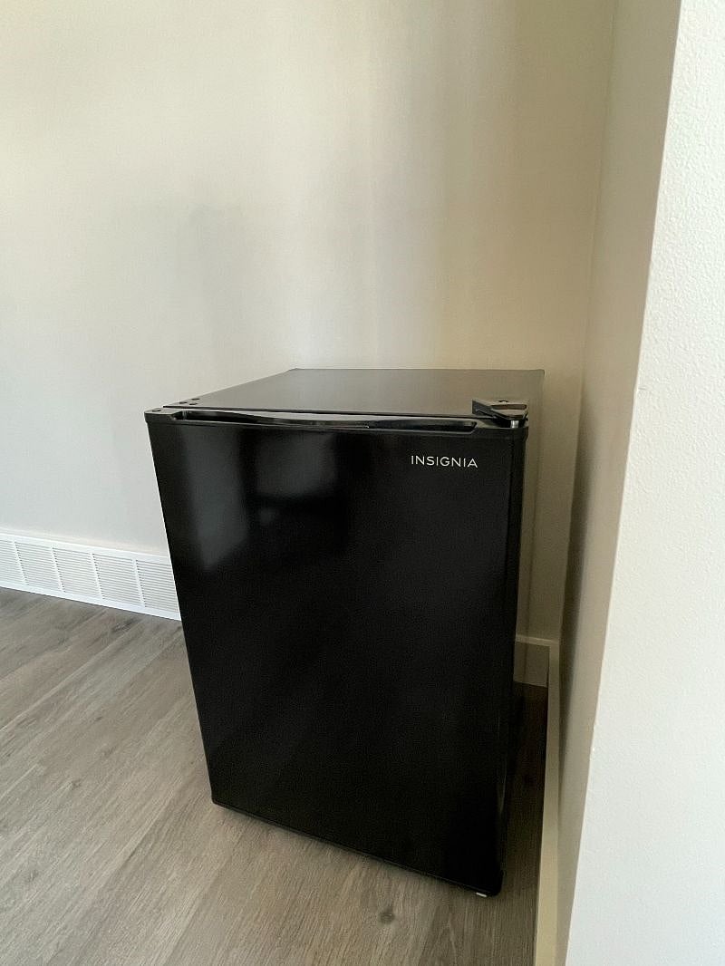 Mini fridge in the room