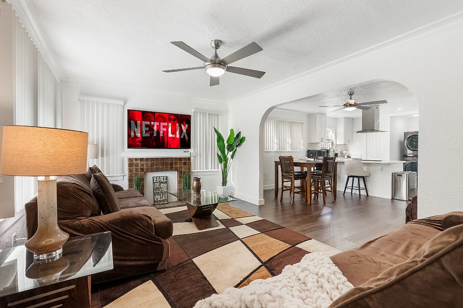 Large living room space.