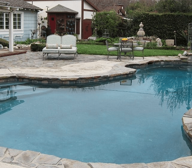 Shared yard and pool area