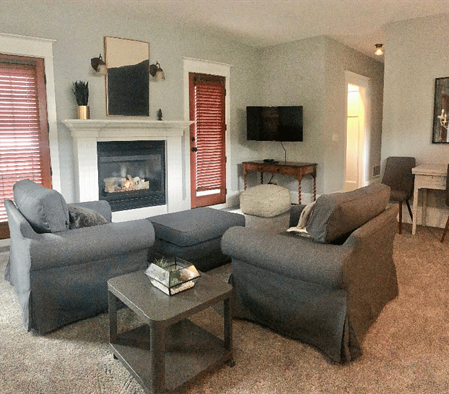 Welcoming living room with cozy sofas