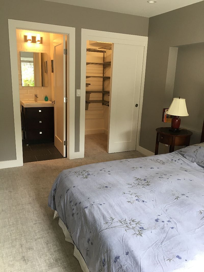 Bedroom #1 looking into en-suite and walk in closet
