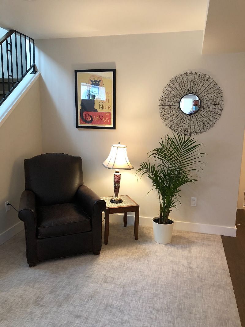 Reading nook across from the kitchen