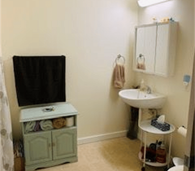 Bathroom with ADA compliant sink