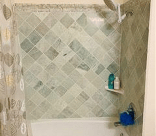 Tile work inside bathroom