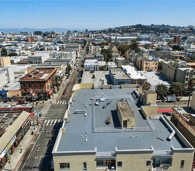 Drone view of 360 rooftop