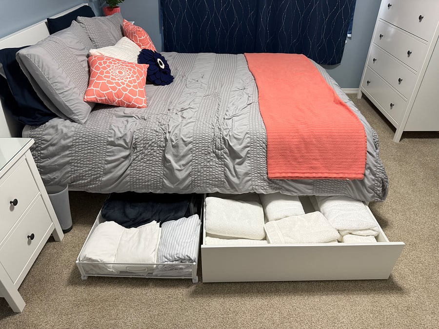 Multiple sets of sheets and extra bedding and plenty of linens available.