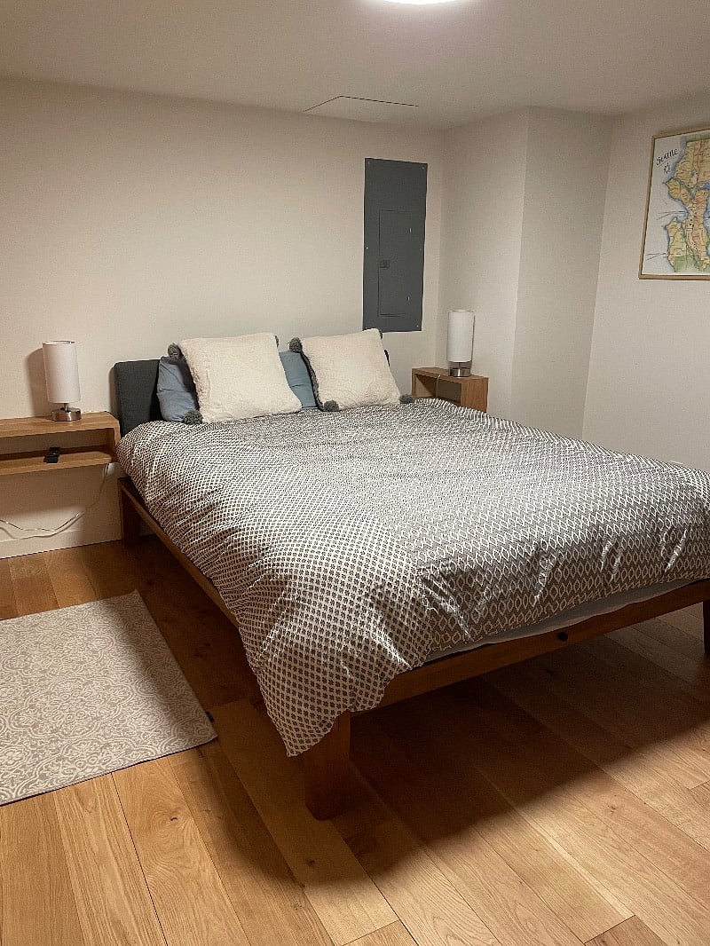 Comfortable queen size bed.