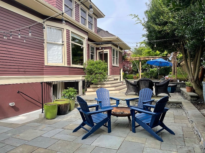 Outdoor patio, fire pit and separate, private entrance to apartment. Tenants come and go with out any contact or sight of landlord.