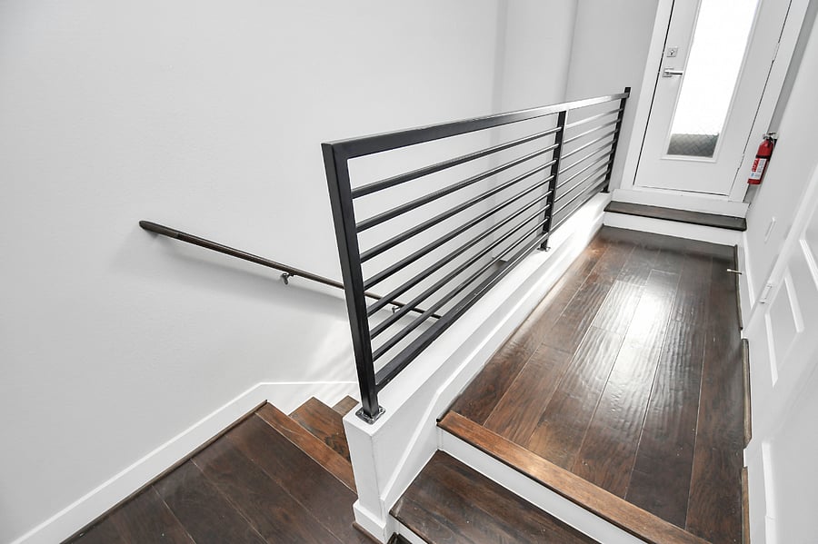 Stairway leading to 4th floor rooftop deck