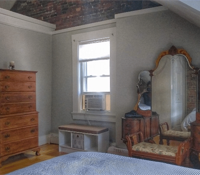 The bedroom with the vanity