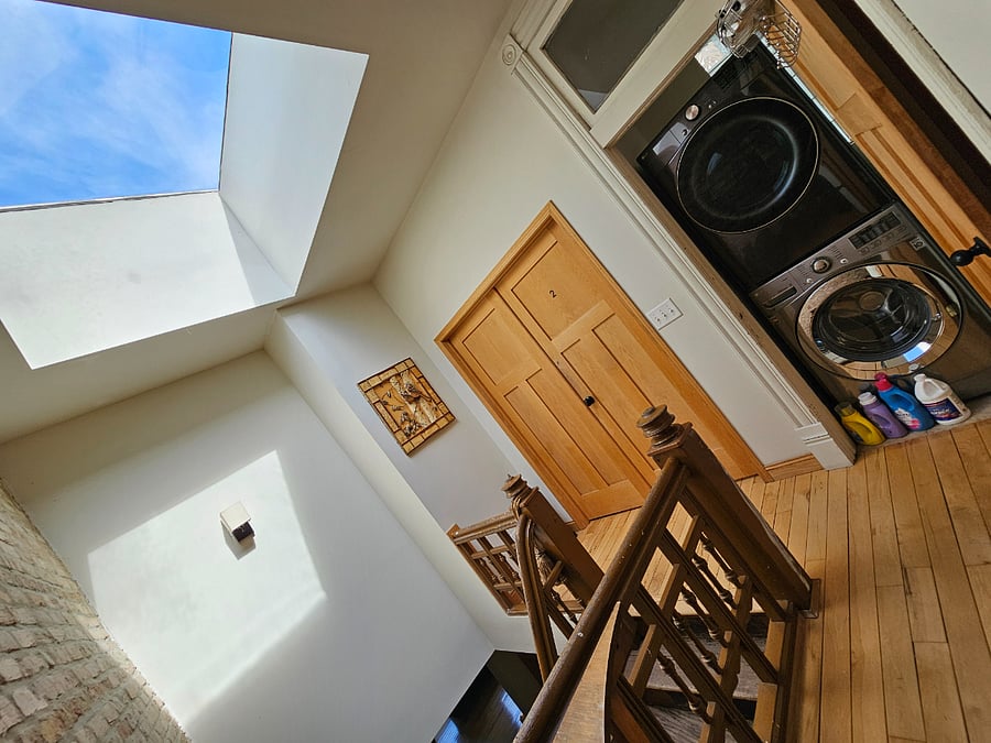 Front-load washer dryer.