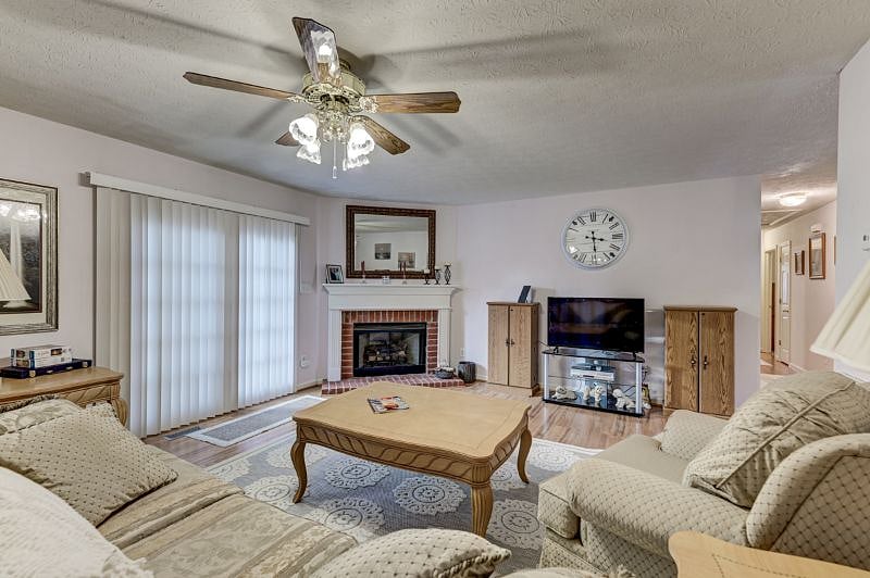 Gas fireplace for added warmth and ambience on a cold day