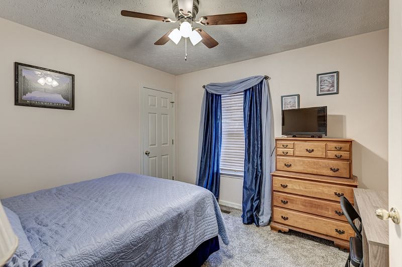 Bedroom #3 comes with queen size bed, chest of drawers, extra sheets, hangers, desk and flat screen TV