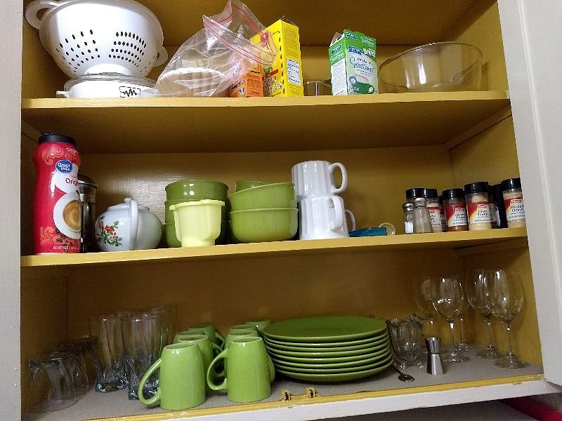 Well stocked kitchen.