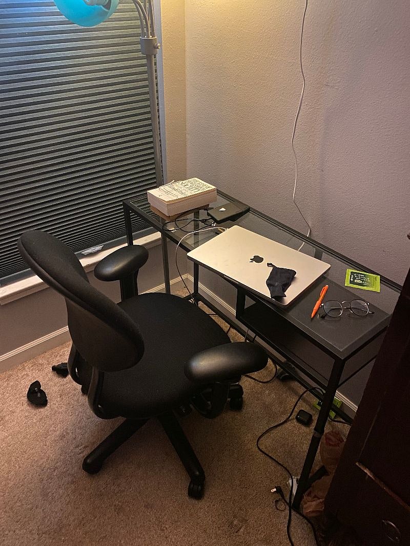 Nice sized desk and chair in your room.